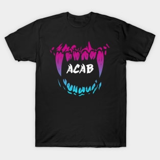 ACAB Vaporwave Scary Teeth Mask T-Shirt